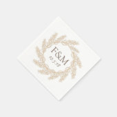 Elegante rustieke boerderij tarwe krans servet (Hoek)