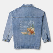 Elegante Rustieke Boho Bloem Bruids Denim Jas Jacket (Achterkant)