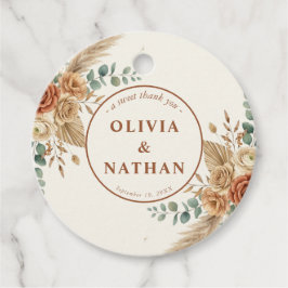 Elegante Rustieke Boho Bloem Bruiloft Favor Tags Bedankjes Labels