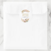 Elegante Rustieke Boho Bloemige Professionele Zake Ronde Sticker (Tas)