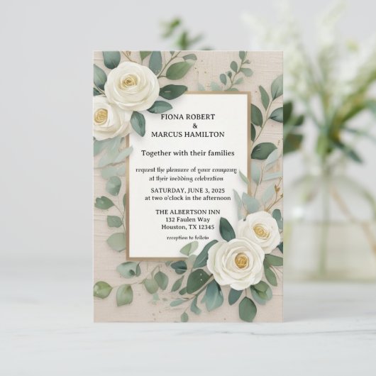 Elegante Rustieke Boho Bloemstuk Save The Date (Staand voorkant)