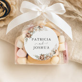 Elegante Rustieke Boho Bruiloft Klassieke Ronde St Ronde Sticker