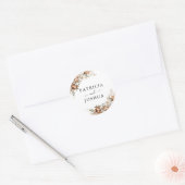 Elegante Rustieke Boho Bruiloft Klassieke Ronde St Ronde Sticker (Envelop)