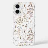 Elegante Rustieke Boho Bruine Bloem Botanisch Case-Mate iPhone Case (Achterkant)