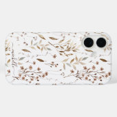 Elegante Rustieke Boho Bruine Bloem Botanisch Case-Mate iPhone Case (Achterkant (horizontaal))