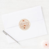 Elegante Rustieke Boho Bruine Herfst Bloem Ronde Sticker (Envelop)