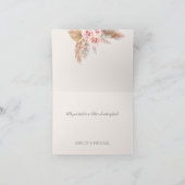 Elegante Rustieke Boho Chic Bloemige Zwarte Bruilo Bedankkaart (Binnen)