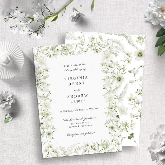 Elegante Rustieke Boho Groene Huwelijk Kaart