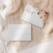 Elegante rustieke Boho Herfst Bloemen bruiloft RSV Notitiekaartje