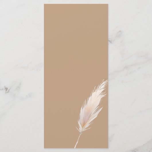 Elegante rustieke Boho Wedding Menu (Achterkant)