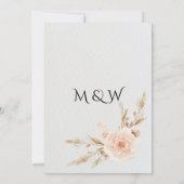 Elegante rustieke Boho Wildflowers bruiloft Kaart (Achterkant)