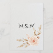 Elegante rustieke Boho Wildflowers bruiloft Menu (Achterkant)