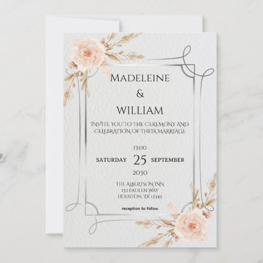 Elegante rustieke Boho Wildflowers bruiloft Save The Date (Voorkant)