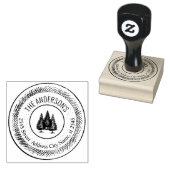 elegante rustieke bomen rond familienaam rubberstempel (Gestempeld)
