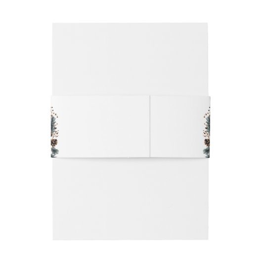 Elegante rustieke bos bloemen pinecones bruiloft uitnodigingen wikkel (Achterkant Voorbeeld)