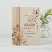 Elegante rustieke botanische bruiloft uitnodiging (Staand voorkant)