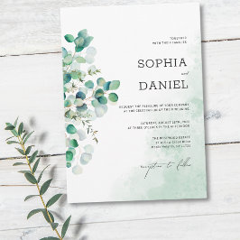 Elegante Rustieke Botanische Eucalyptusbladeren Br Kaart