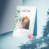 Elegante rustieke botanische eucalyptusbladeren Fo Kaart