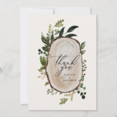 Elegante rustieke botanische groen dank u chique bedankkaart (Voorkant)