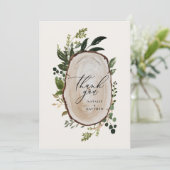 Elegante rustieke botanische groen dank u chique bedankkaart (Staand voorkant)