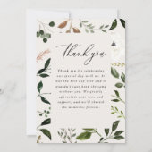 Elegante rustieke botanische groen dank u chique bedankkaart (Achterkant)