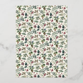 Elegante rustieke botanische  kerst folie feestdagenkaart (Achterkant)