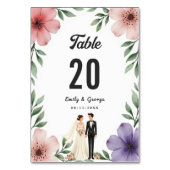 Elegante rustieke bruid en bruidegom zomer bloemen kaart (Voorkant)