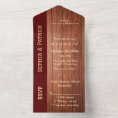 Elegante rustieke bruiloft all in one uitnodiging (Binnen)