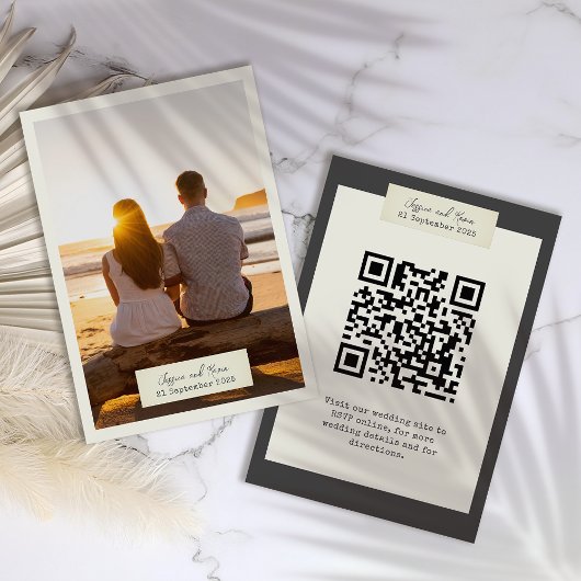 Elegante rustieke bruiloft behuizing Kaart met fot