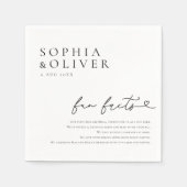 Elegante rustieke bruiloft leuke feiten servet (Voorkant)