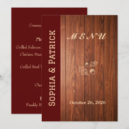Elegante rustieke bruiloft menu