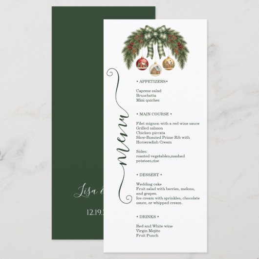 Elegante Rustieke Bruiloft Oogst Menu (Voorkant / Achterkant)