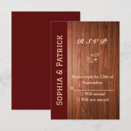 Elegante rustieke bruiloft RSVP kaartje