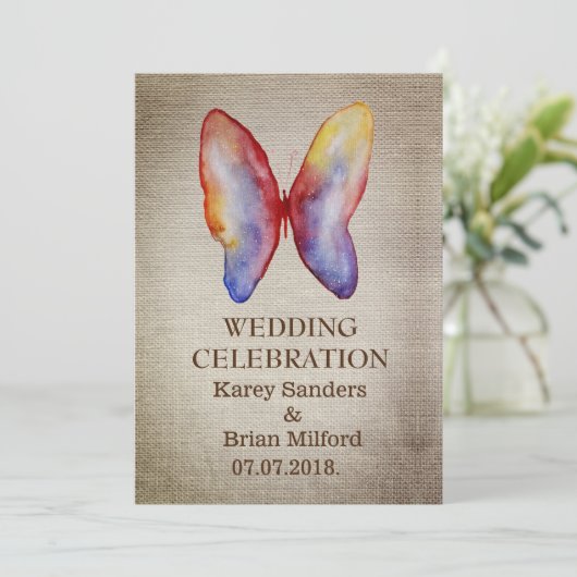 Elegante rustieke bruiloft uitnodigingen (Staand voorkant)