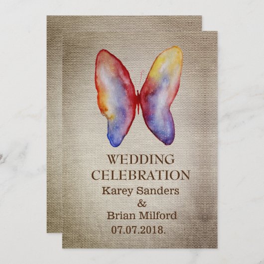 Elegante rustieke bruiloft uitnodigingen (Voorkant / Achterkant)