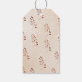 Elegante rustieke Bruine Crème Bloemen Thanksgivin Cadeaulabel (Achterkant)