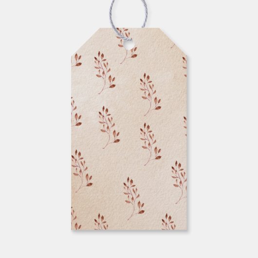 Elegante rustieke Bruine Crème Bloemen Thanksgivin Cadeaulabel (Achterkant)