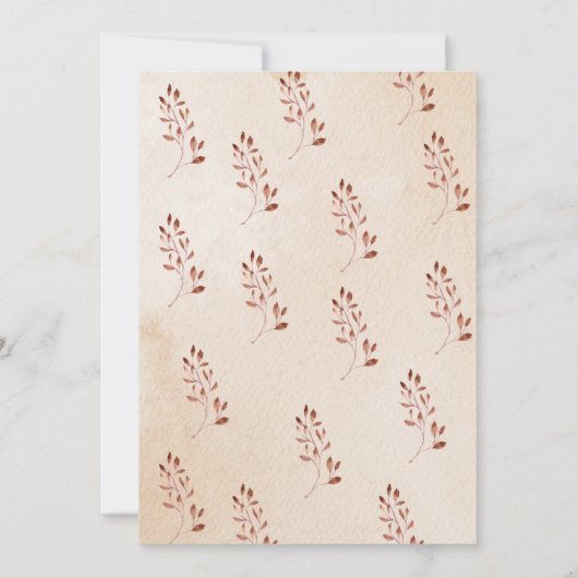 Elegante rustieke Bruine Crème Bloemen Thanksgivin Kaart (Achterkant)