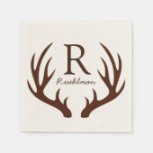 Elegante rustieke bruine hertengewei servet (Voorkant)