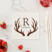 Elegante rustieke bruine hertengewei servet (Insitu)