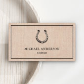 Elegante rustieke Burlap Hoefijzer Farrier Visitekaartje