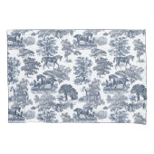 Elegante rustieke chique blauwe witte paarden toil kussensloop (Voorkant-Links)