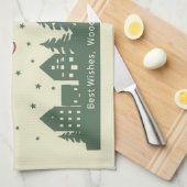 Elegante rustieke chique kersthuizen onroerend goe theedoek (Quarter Fold)