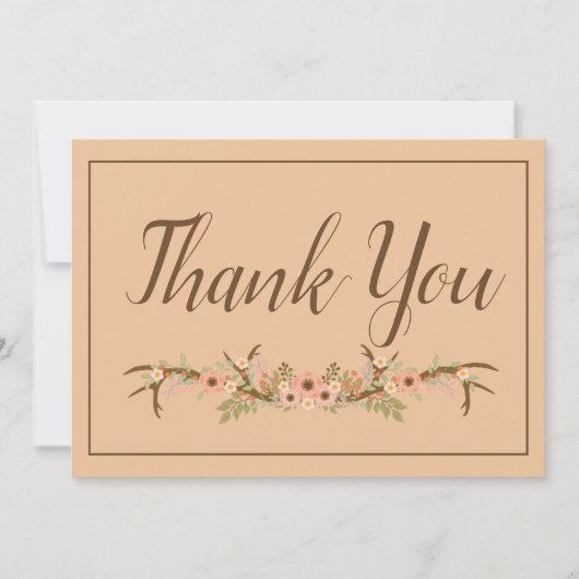 Elegante Rustieke Dank Je Bedankkaart (Voorkant)