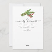 Elegante rustieke dennen en bessen 2 foto kerst feestdagenkaart (Achterkant)