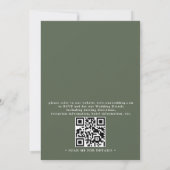 Elegante Rustieke Dennen Tak QR Code Trouwen Kaart (Achterkant)