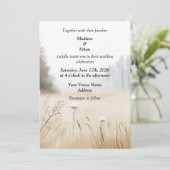 Elegante rustieke dennenbomen bruiloft kaart (Staand voorkant)