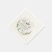 Elegante rustieke dennenbomen foto bruiloft servet (Hoek)