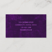 Elegante rustieke donker Paarse  textuur Visitekaartje (Achterkant)