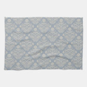 Elegante  rustieke Dusty Blue Damask Theedoek (Horizontaal)